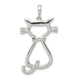 Image of Sterling Silver Polished Cat Pendant