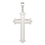 Image of Sterling Silver Polished Cross Pendant QC7258