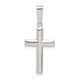 Image of Sterling Silver Polished Cross Pendant QC7290