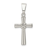 Image of Sterling Silver Polished Cross Pendant QC9059
