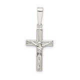 Image of Sterling Silver Polished Crucifix Pendant QC9095