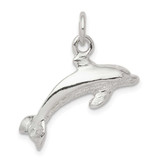 Image of Sterling Silver Polished Dolphin Pendant QC8712