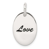 Image of Sterling Silver Polished Enamel Love Pendant