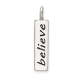 Image of Sterling Silver Polished Enameled Believe Pendant