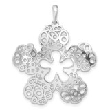 Image of Sterling Silver Polished Filigree Flower Pendant