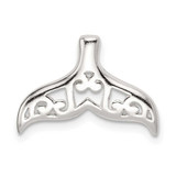 Image of Sterling Silver Polished Filigree Whale Tail Slide Pendant