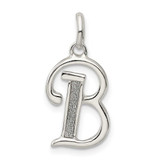 Image of Sterling Silver Polished Glitter Enamel Letter B Pendant