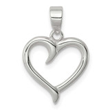 Image of Sterling Silver Polished Heart Pendant QC6735