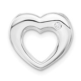 Image of Sterling Silver Polished Heart w/ CZ Slide Pendant