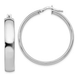 Image of 35mm Sterling Silver Polished Hinged Hoop Earrings QLE264