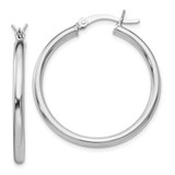 Image of 31.5mm Sterling Silver Polished Hinged Hoop Earrings VA10