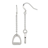 Image of 56mm Sterling Silver Polished Horse Stirrup Dangle Earrings
