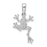 Image of Sterling Silver Polished Jumping Frog Pendant QC9932