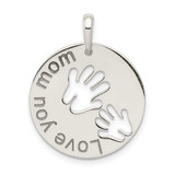 Image of Sterling Silver Polished Love You Mom Pendant