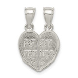 Image of Sterling Silver Polished Mini Best Friends Break Away Heart Pendant