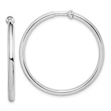 Image of 37mm Sterling Silver Polished Non-Pierced Hoop Earrings
