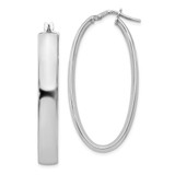 Image of 40mm Sterling Silver Polished Oval Hinged Hoop Earrings QLE266