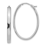 Image of 34mm Sterling Silver Polished Oval Hoop Earrings QLE915