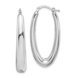 Image of 38mm Sterling Silver Polished Rhodium Plated Hollow Hoop Earrings QE8278