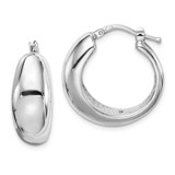 Image of 23mm Sterling Silver Polished Rhodium Plated Hollow Hoop Earrings QE8338
