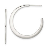 Image of 30mm Sterling Silver Post 3/4 Hoop Earrings