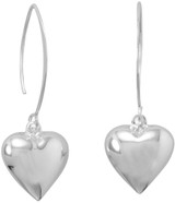 Image of Sterling Silver Puffy Polished Heart Wire Earrings