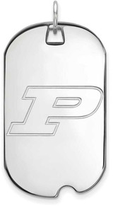 Image of Sterling Silver Purdue Large Dog Tag by LogoArt (SS023PU)