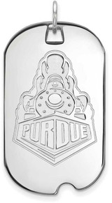 Image of Sterling Silver Purdue Large Dog Tag by LogoArt (SS057PU)