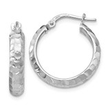 Image of 21mm Sterling Silver Radiant Essence Hinged Hoop Earrings QLE441