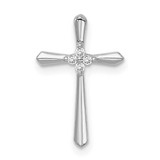 Image of Sterling Silver Rhodium plated CZ Cross Slide Pendant