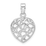Image of Sterling Silver Rhodium Plated Heart Pendant