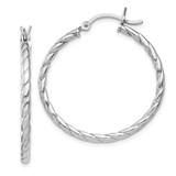 Image of 30mm Sterling Silver Rhodium Plated Hinged Earrings QE8217