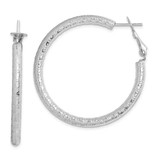 Image of 40mm Sterling Silver Rhodium Plated Hinged Earrings QE8223