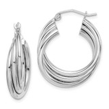 Image of 24mm Sterling Silver Rhodium Plated Hoop Earrings QE8401