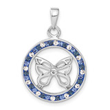 Image of Sterling Silver Rhodium Plated Stellux Crystal Butterfly Pendant