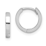 Image of 10mm Sterling Silver Rhodium Polished Hinged Hoop Earrings QE8491