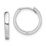 Image of 14mm Sterling Silver Rhodium Polished Hinged Hoop Earrings QE8496