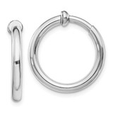 Image of 20mm Sterling Silver Rhodium Polished Hoop Earrings QE8556