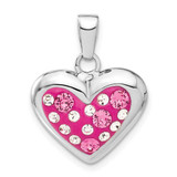 Image of Sterling Silver Rhodium-Plated & Ferido Stellux Crystal Heart Pendant