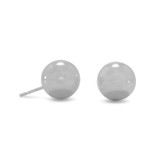 Image of Sterling Silver Rhodium-plated 10mm Ball Stud Earrings