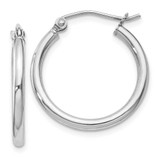 Image of 21mm Sterling Silver Rhodium-Plated 2mm Round Hoop Earrings QE798