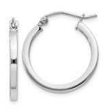 Image of 21mm Sterling Silver Rhodium-Plated 2mm Square Tube Hoop Earrings QE4646