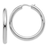 Image of 33mm Sterling Silver Rhodium-Plated 3.5mm Tube Earrings QLE146
