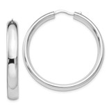 Image of 36mm Sterling Silver Rhodium-Plated 5mm Half Round Tube Earrings