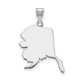 Image of Sterling Silver Rhodium-plated Alaska AK State Pendant
