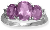 Image of Sterling Silver Rhodium-plated Amethyst and White Topaz Ring