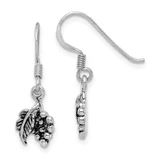 Image of 22.97mm Sterling Silver Rhodium-Plated Antiqued Grape Bundle Dangle Earrings