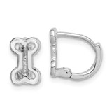 Image of 9.5mm Sterling Silver Rhodium-Plated Bone Hinged Hoop Earrings