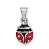 Image of Sterling Silver Rhodium-plated Childs Enameled Lady Bug Pendant