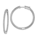 Image of 30mm Sterling Silver Rhodium-Plated CZ In and Out Round Hoop Earrings QE7562